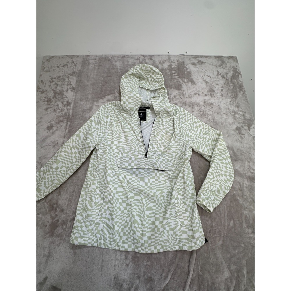 Volcom Pullover Windbreaker Womens‎ Size Small (4/6) Green White Lightweight EUC